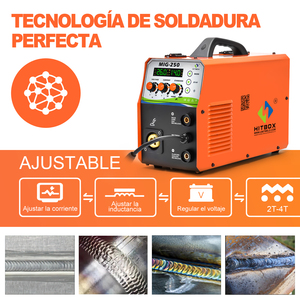 Máquina de Soldar <span class=keywords><strong>HITBOX</strong></span> 220V LED <span class=keywords><strong>MIG</strong></span> <span class=keywords><strong>250</strong></span> <span class=keywords><strong>MIG</strong></span> Lift TIG MMA SIN GAS - Product Image 3
