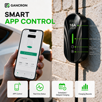 Station de recharge portable pour véhicules électriques GANCRON, 7 kW, Type 2 EVSE, 32 A, monophasé, AC, rapide, intelligente, WiFi, application Tuya, chargeur domestique