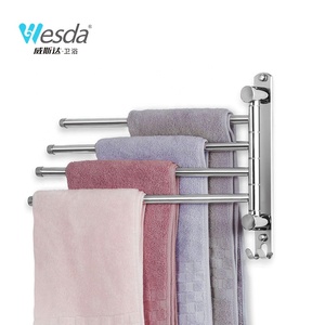 Wesda nóng bán khách sạn nhà bếp treo tường khăn chủ móc dày thép không gỉ xoay 4-cánh tay khăn thanh phòng tắm khăn giá - Product Image 2