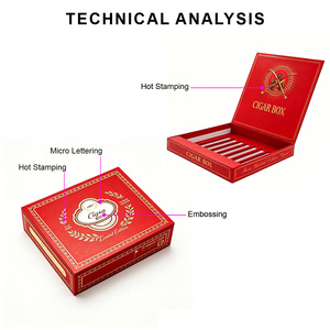 Boîte d'emballage en carton personnalisée anti-contrefaçon avec estampage à chaud pour cigares - Product Image 6