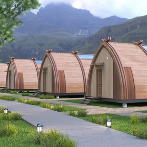 Casa Prefabricada de Madera Curvada HEGE, Fácil Instalación, Diseño Rústico para Uso Hotelero - Product Image 1