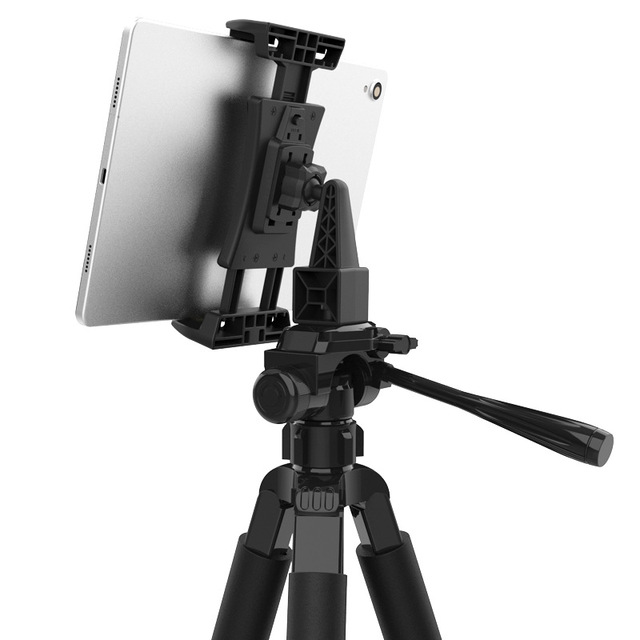 New Hot Tripod Mount Adapter 360 Degree Rotatable Universal Tablet Clamp Holder for iPad Pro Tripod Monopod