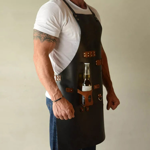 <span class=keywords><strong>Delantal</strong></span> de Cocina de <span class=keywords><strong>Cuero</strong></span> PU Vintage con Logotipo Personalizable - Product Image 2