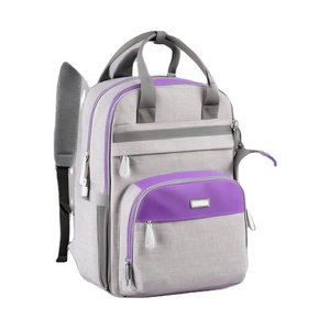 Muestra gratis, elegante y espaciosa bolsa de pañales de poliéster, mochila con correas para cochecito, impermeable, antirrobo, USB, multiusos, gran capacidad - Product Image 1