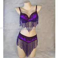 Costume de danse du ventre professionnel pour femmes, vente flash, 3 pièces/ensemble - Soutien-gorge en dentelle sexy, plusieurs couleurs, taille unique, robe de spectacle sur scène
