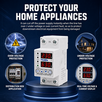 Dispositif de protection numérique intelligent pour la maison, réglable, contre les surtensions et les surintensités, avec réenclenchement automatique, 40A-100A, 220V-230V, en plastique et cuivre, pour usage domestique