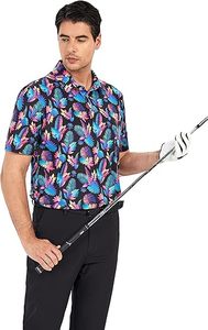 Chemises de golf pour hommes, haute élasticité, manches courtes, sans couture, évacuation de l'humidité, sensation de fraîcheur, uni, tricoté, imprimé - Product Image 5