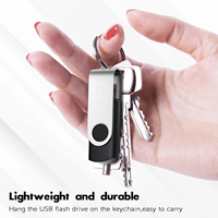 Clé USB rotative pivotante avec logo personnalisé, de 1 Go à 64 Go, clé USB rotative avec logo personnalisé, clé USB portable, stockage de données dans le cloud