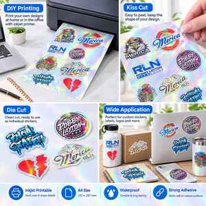 Vinilo Autoadhesivo Holográfico Imprimible con Tinta FX, Hoja de Papel Adhesivo Holográfico A4 con Respaldo de Plástico PET para Impresora de Inyección de Tinta - Product Image 4