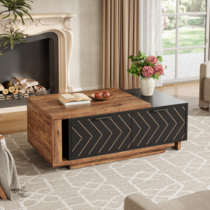 <span class=keywords><strong>Table</strong></span> basse extensible Tribesigns, longueur réglable de 42 à 65 pouces, 2 tiroirs, rangement central réversible, <span class=keywords><strong>table</strong></span> d'appoint pour salon - Product Image 4