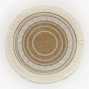 Napperons ronds imperméables en coton bohème pour assiettes à dîner en papier pour mariages et tables à manger - Product Image 1