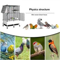 Cage à oiseaux en métal haut de gamme la plus vendue pour perruches, facile à nettoyer, pour intérieur et extérieur, avec support, cage à oiseaux durable avec support