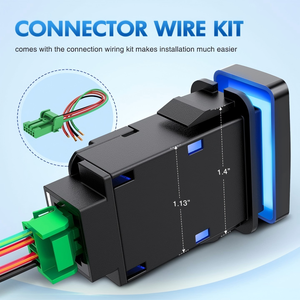 <span class=keywords><strong>12V</strong></span> basma düğmesi açık/kapalı Rocker anahtarı kiti ile bağlayıcı tel 1.54 \ "X 0.83 \" yedek nokta arabalar için ışıklar - Product Image 6