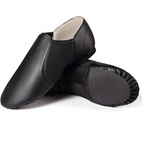 Sepatu Dansa Jazz Dynadans Slip On Kulit PU Sol Karet Datar Unisex untuk Anak-anak