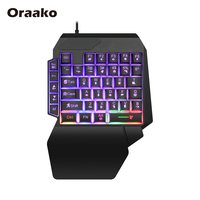 Teclado de computador usb portátil, mini teclado inteligente de estúdio com fio mecânico para jogos