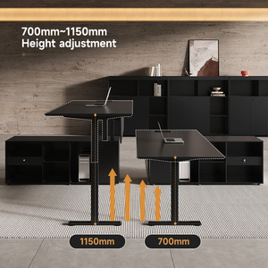 Hiện đại điện thang máy văn phòng bàn có thể điều chỉnh chiều cao thép không gỉ gỗ xây dựng quay vòng/Mở rộng các tính năng cho đứng - Product Image 2