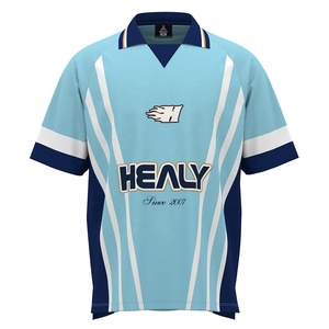 HEALY Retro jaren 90 Streetwear Oversized Voetbalshirt Hoge Kwaliteit Custom Print Polokraag 100% Polyester Voetbaltenue Heren - Product Image 1