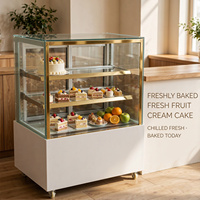 Vitrine Réfrigérée Commerciale en Acier Inoxydable CE pour Gâteaux, Refroidissement par Air, Vitrine en Verre à 2 Portes, Dégivrage Automatique, pour Boulangerie et Café