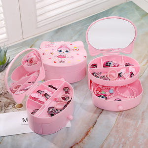 Cartoon Princess Cosmetic Storage Box Cat Shaped Hair Accessories Organizer For Kids Bedroom Study Desktop 18L - Product Image 1
