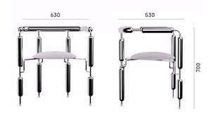 <span class=keywords><strong>Chaise</strong></span> de salle à manger en acier inoxydable inspirée du Bauhaus, au design artistique moderne, en forme de caniche, <span class=keywords><strong>chaise</strong></span> d'appoint sculpturale iconique et créative en forme de chien-ballon - Product Image 6