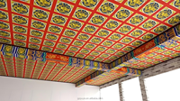 Faux Plafond de Luxe Décoration de Temple Panneau Décoratif en Aluminium Carreaux de Plafond en Aluminium