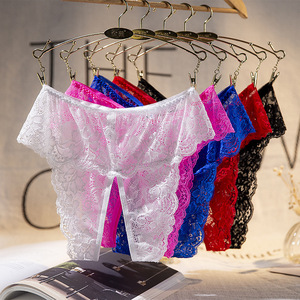 Vente directe d'usine de lingerie sexy, culottes en dentelle pour femmes, entrejambe ouvert, pas besoin de les enlever, string sexy. - Product Image 2