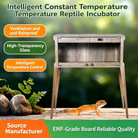 Vivarium numérique intelligent en bois de style cave à vin avec contrôle de la température et de l'humidité, grand terrarium en verre pour dragon barbu