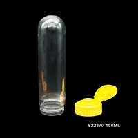 Bouteille de miel en plastique transparent à col long de 158 ml pour usage domestique, avec bouchons jaunes, stockage séparé