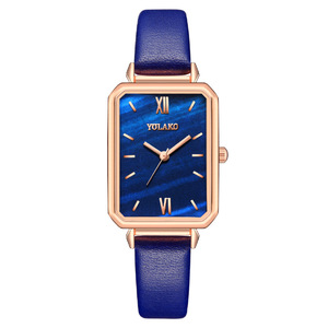 レディースクォーツ腕時計 女性用 ファッションレザー スクエア合金ケース 7mm厚ガラス文字盤 - Product Image 3