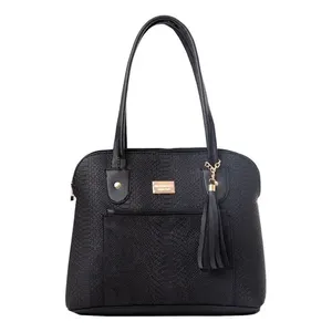 Sac fourre-tout noir pour femme Fana Idalia, motif Saffiano, bandoulière chaîne, sac à main décontracté pour un usage quotidien - Product Image 4