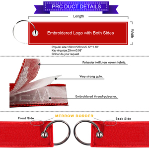 DANGER or RESCUE Tag gantungan kunci keselamatan Tag bordir rantai cincin untuk hadiah penerbangan Label Tag bagasi dihapus sebelum penerbangan - Product Image 3