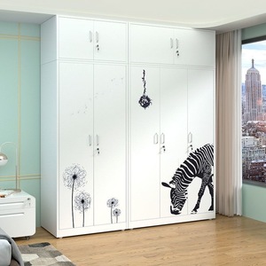 <span class=keywords><strong>Armario</strong></span> con marco de metal para dormitorio de gran espacio con patrones de impresión personalizados Puertas correderas Ecológico Fácil montaje Diseño contemporáneo - Product Image 2