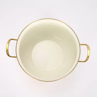 Casserole en émail à motif floral 18 20 22 24 26 CM avec couvercle et doubles poignées, ensemble de casseroles en émail floral
