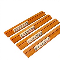 Mahjong américain moderne de luxe en bois massif, avec support de rangement de 17,5/18/20/21 pouces, ensemble de 4 pièces, pousseur durable à motif écaille de tortue