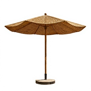 Natural Coir <b>Parasol</b> with Wooden Pole for Garden Patio and Outdoor Cafe Manufactories Eco2go Vietnam - Product Image 1