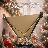 Auvent électrique à cassette intégrale avec capteur vent et soleil pour pergola, gazebo et pavillon