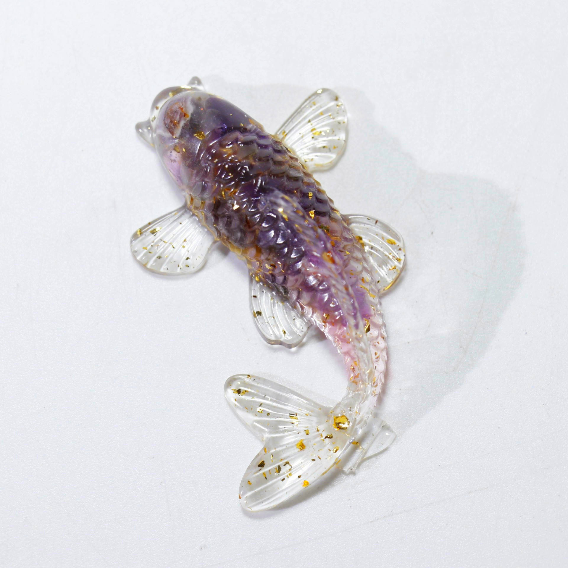 Amethyst crushed stone+ gold foil