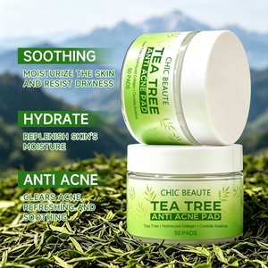 CHIC BEAUTE Tampon Purifiant au Théier pour Soins de la Peau, <span class=keywords><strong>Masque</strong></span> Facial Hydratant et Éclaircissant, Tampon en Coton, Contrôle du Sébum, Anti-Acné, Tampon Tonifiant au Théier - Product Image 2