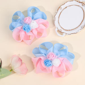 Gran oferta, accesorio <span class=keywords><strong>para</strong></span> <span class=keywords><strong>el</strong></span> cabello de niña de flores de tela Rosa tridimensional con degradado <span class=keywords><strong>para</strong></span> niños, accesorio de horquilla con Clip lateral - Product Image 4