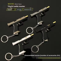 Porte-clés pistolet jouet de 2,95 pouces avec éjection de douilles, modèle TTi G34, réaliste, en métal, format réduit 1:3, à assembler