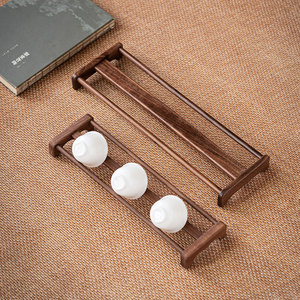 Walnut Wood <b>Teacup</b> Drain Rack Solid Wood Tea Set Storage Rack Small <b>Teacup</b> Display Rack Tea Ceremony Accessories - Product Image 4