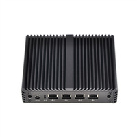 Qotom de baja potencia Quad Core J1900 CPU 4 LAN X86 Barebone Ubuntu PfSense CentOS Fanless Firewall Mini PC