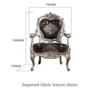 Canapé classique baroque français de luxe européen en bois massif chaise de loisirs en cuir pour salon ou hôtel meubles de maison