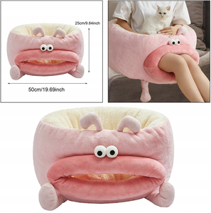 Divertido monstruo cerrado gato de peluche cama cueva para gatos de interior y perros pequeños cálido invierno casa para mascotas cabaña - Product Image 6