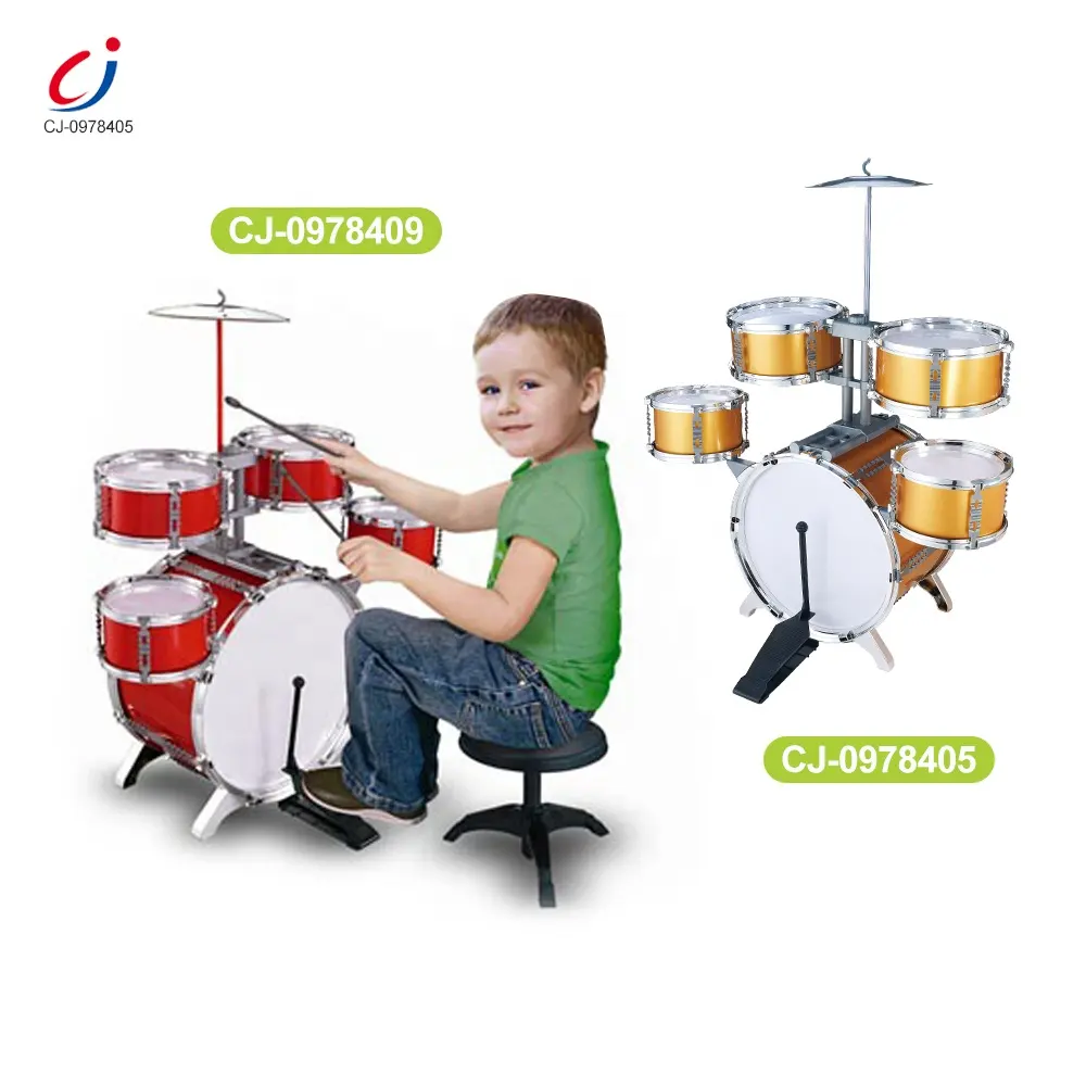 Chengji Instrumento Musical De Juguete Kinderen Jazz Drum Speelgoed Muziekinstrumenten Plastic Kids Drumsets Te Koop