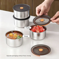 Boîte de conservation alimentaire en acier inoxydable avec technologie d'étanchéité, organisateur pour la maison et le bureau, gadget de cuisine extérieur, boîtes à lunch pour garder les aliments frais