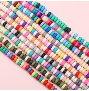 ลูกปัดโพลิเมอร์ทรงกลมแบนสีลูกกวาดขนาด6*3มม. ลูกปัดหลวมสำหรับทำเครื่องประดับแบบทำมือ - Product Image 1