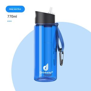 Purificateur d'eau extérieur 700ML Filtre à <span class=keywords><strong>bouteille</strong></span> Filtre à eau Bouilloire pour randonnée Randonnée Survie Voyage Sports - Product Image 2