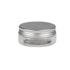 알루미늄 뚜껑이있는 투명 PET 50ml 항아리 친환경 페이스 크림 포장 통조림 식품 캔디 사용을위한 EU 식품 테스트 패스 - Product Image 1