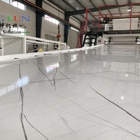 Ligne de production entièrement automatisée de feuilles de marbre artificiel en PVC, machine de fabrication de feuilles de marbre plastique à haute efficacité